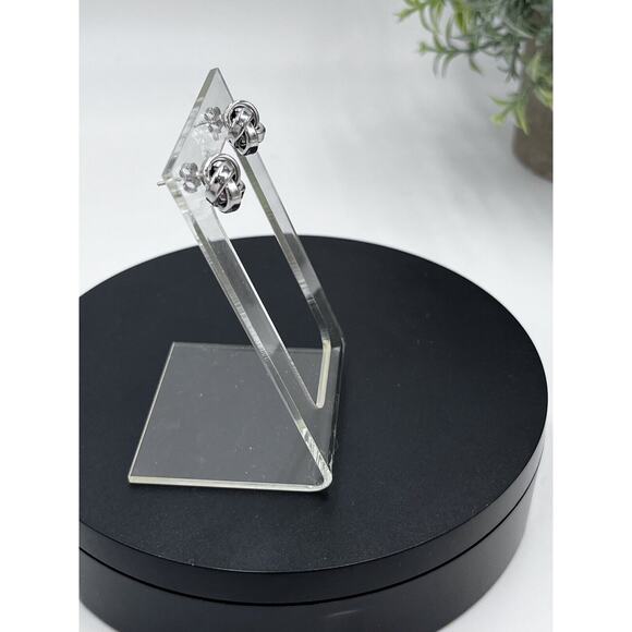Sterling Silver Dainty Love Knot Post Stud Earring 925 Backs - Picture 7 of 15